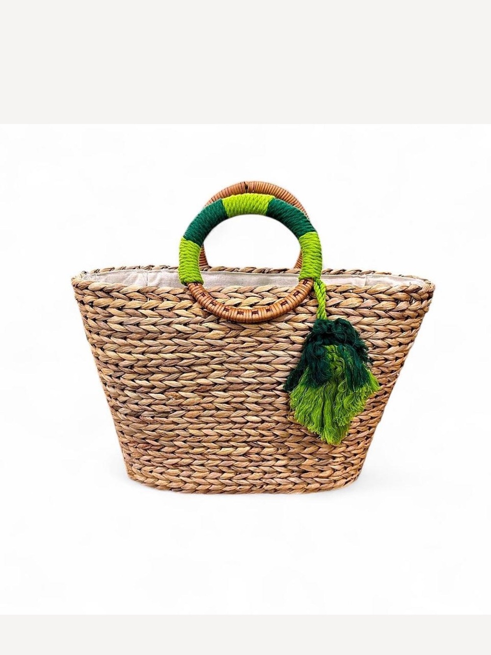 Braided Straw Tote Bag